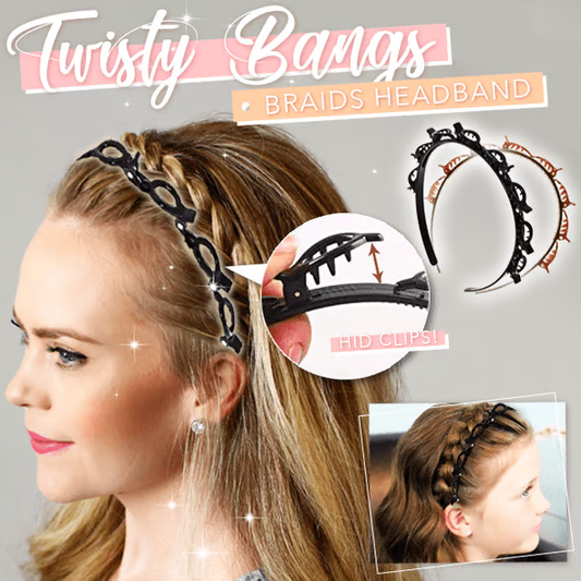 Double bangs hairstyle hairpin